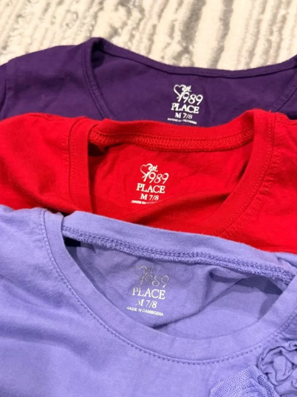 The Children's Place girls medium size 7/8 3-tops bundle